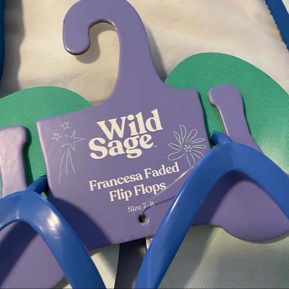 **FREE** WILD SAGE Francesca Ombre Women's Flip Flops in Blue - Picture 7 of 9